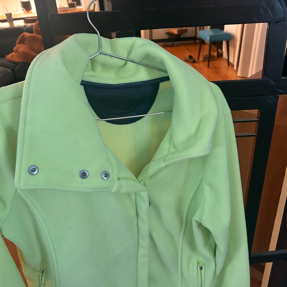 Calvin Klein Performance Neon Yellow Utility Jacket - Picture 3 of 5